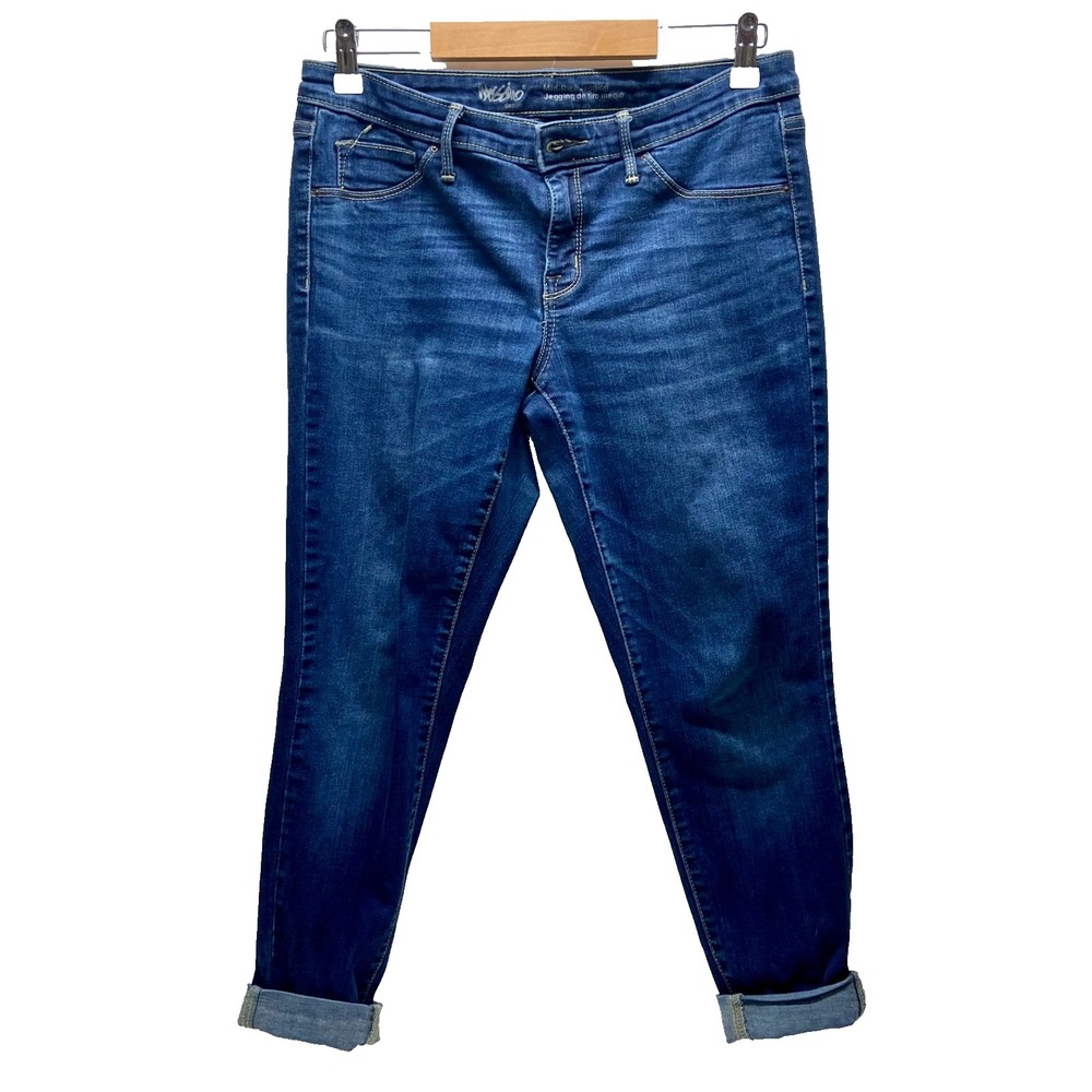 Mossimo Jeans Women's 10 Dark Blue Mid Rise Jegging Stretch GUC